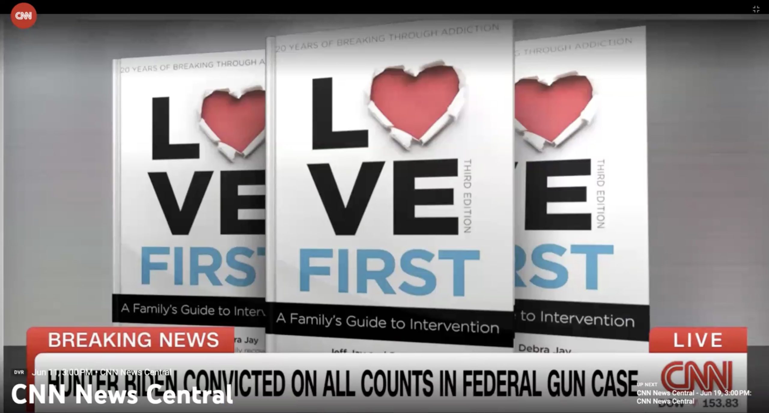 Love First book pictured on CNN with Briana Keiler and Boris Sanchez